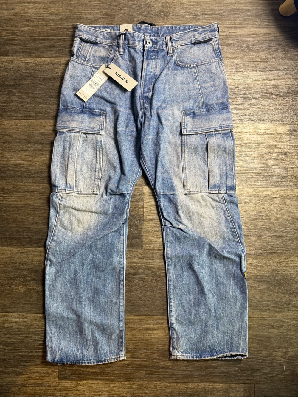 G-Star Raw Contor 3D loose carpenter Jeans in Light Blue Wash